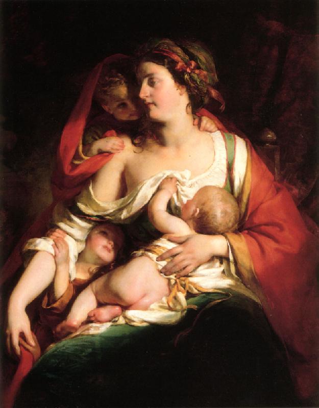 Friedrich von Amerling Mutter und Kinder Germany oil painting art